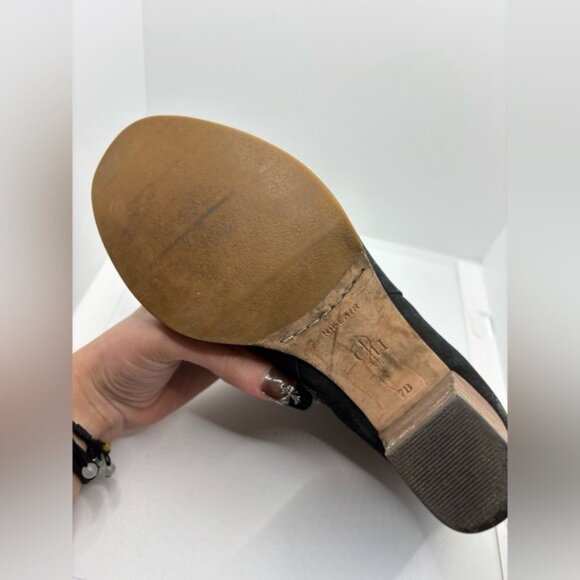 Cole Haan Black Cassidy Bootie Nubuck Leather Zip Ankle Boots Size 7 - Picture 7 of 8